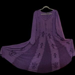 Holy Clothing Swing Dresses Blue, Purple and Black, 2X and 3X